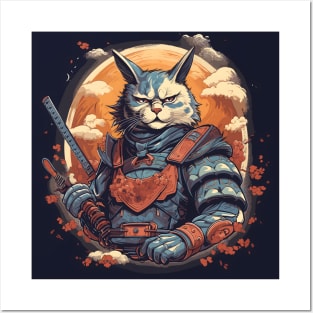 Samurai Kitty Cat Posters and Art